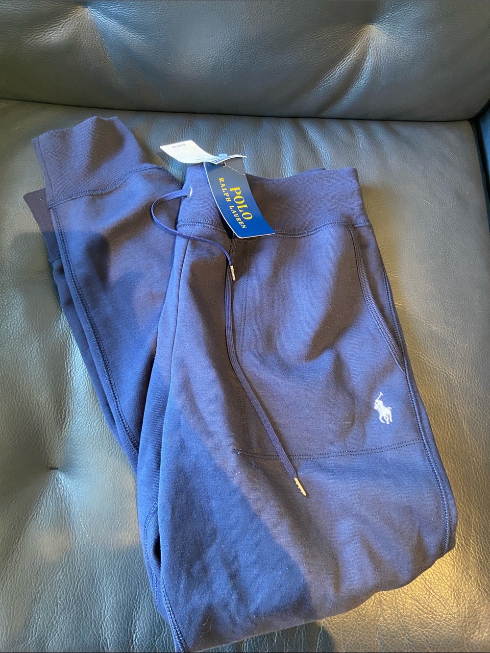 Polo by Ralph Lauren Navy Jogger Sweatpants with Embroidered Pony